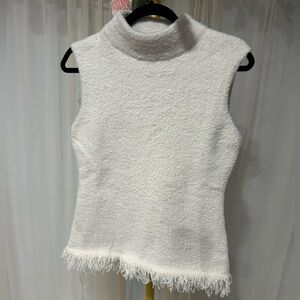 Zara Cream Fuzzy Knit Top